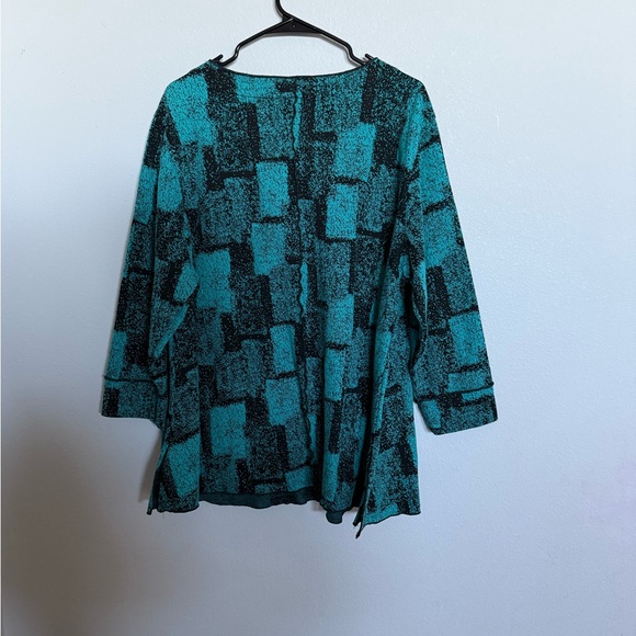 Ali Miles Teal and Black Tunic Top - Picture 3 of 4